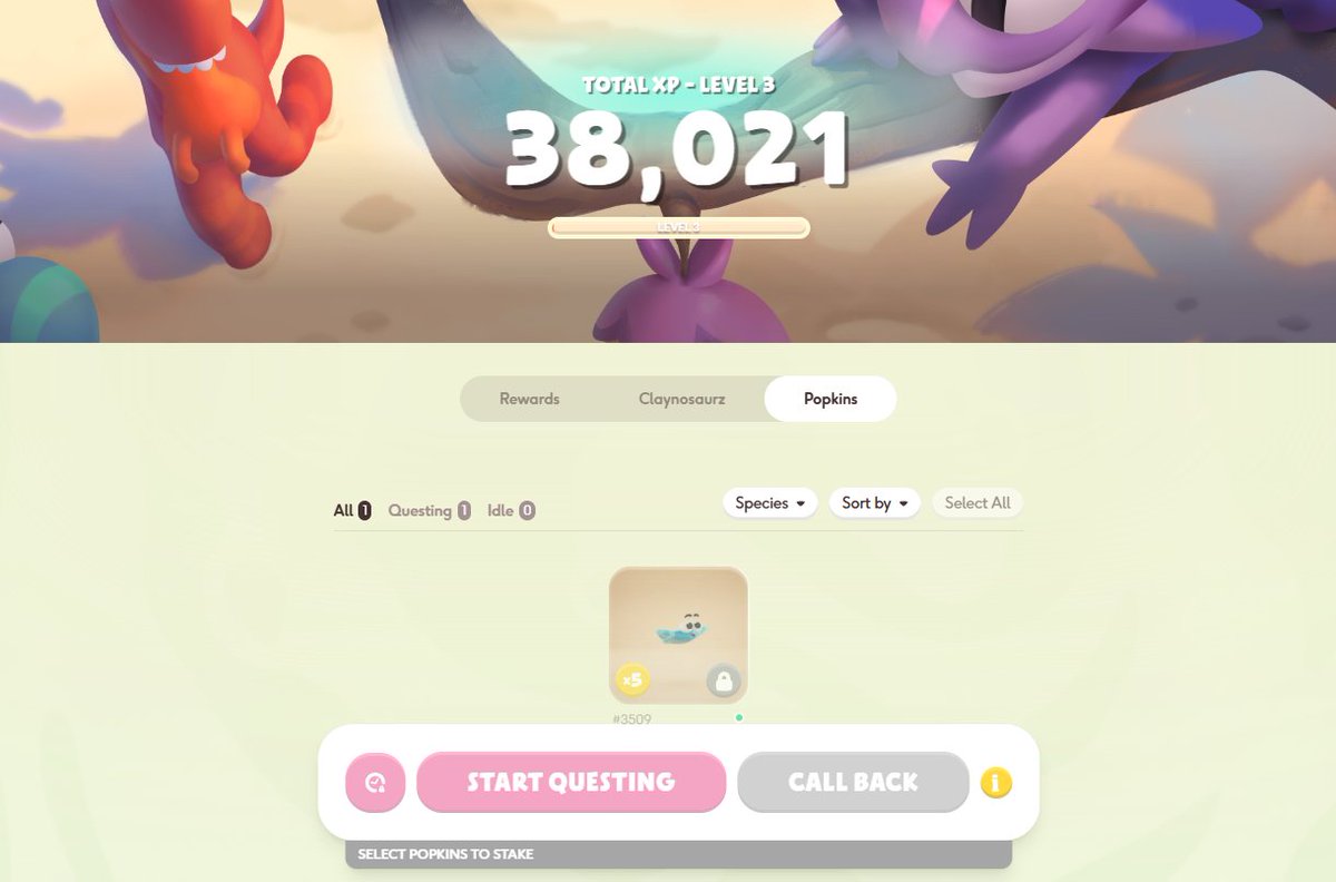 I started staking Popkins with just 1 Popkin (which will be locked for 1 year) and in 24 hours it already earned me almost 40k XP in staking and I'm already at level 3. My plan is to buy about 3 more Popkins during the next week and add them to the stake to climb the ranks, I