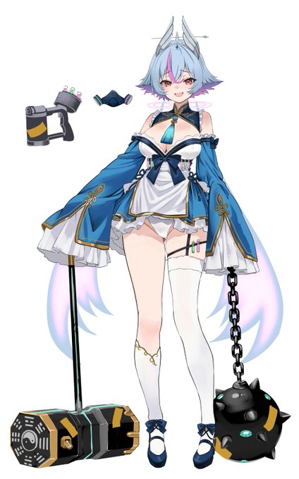 だいたいできた、一部同志界隈の盛り上がりがうらやましくて泣きながらデザインしたうちのこ魔法(物理)少女が

ピンクのガスはハッピーなるぞ
グリーンのガスは恐怖を取り除くぞ
混ぜると…危険だぞ 