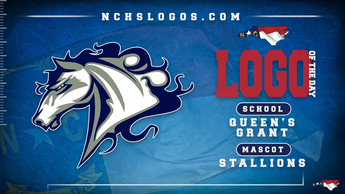 Today's #NCHSLogoOfTheDay takes us to Mecklenburg County to ☑️ out the Queen's Grant Stallions 🟦🐎

<a href="/queensgranthigh/">Queen's Grant High</a> 

nchslogos.com/queensgrant_st…

#nchsfb #nchshoops