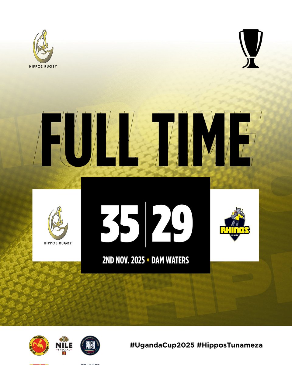 HipposRugbyClub's tweet image. @RhinosRugbyUG pushed us all the way, but we came to get the job done, and we did.

A crucial win secured. #UgandaCup2025 #HipposTunameza
