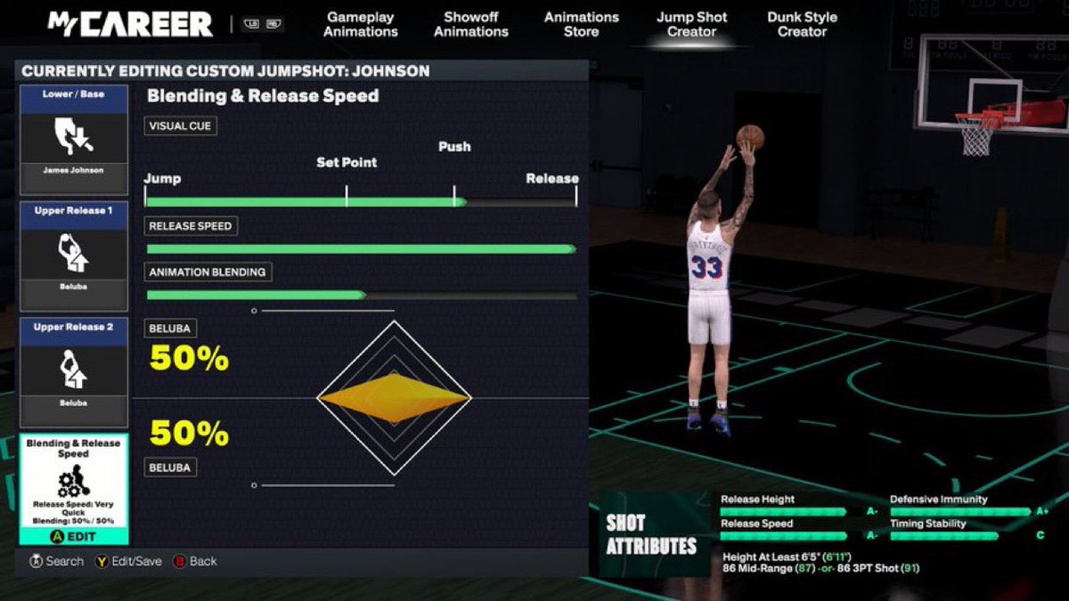 nba2kcmty's tweet photo. This jumpshot works for any build 6’5 and up in NBA 2K26. No more swapping jumpers between builds. As long as you’re shooting over 80%. Super consistent.

Via: @Jonathon_33_

#NBA2K26 https://t.co/1qy0eS1XRT