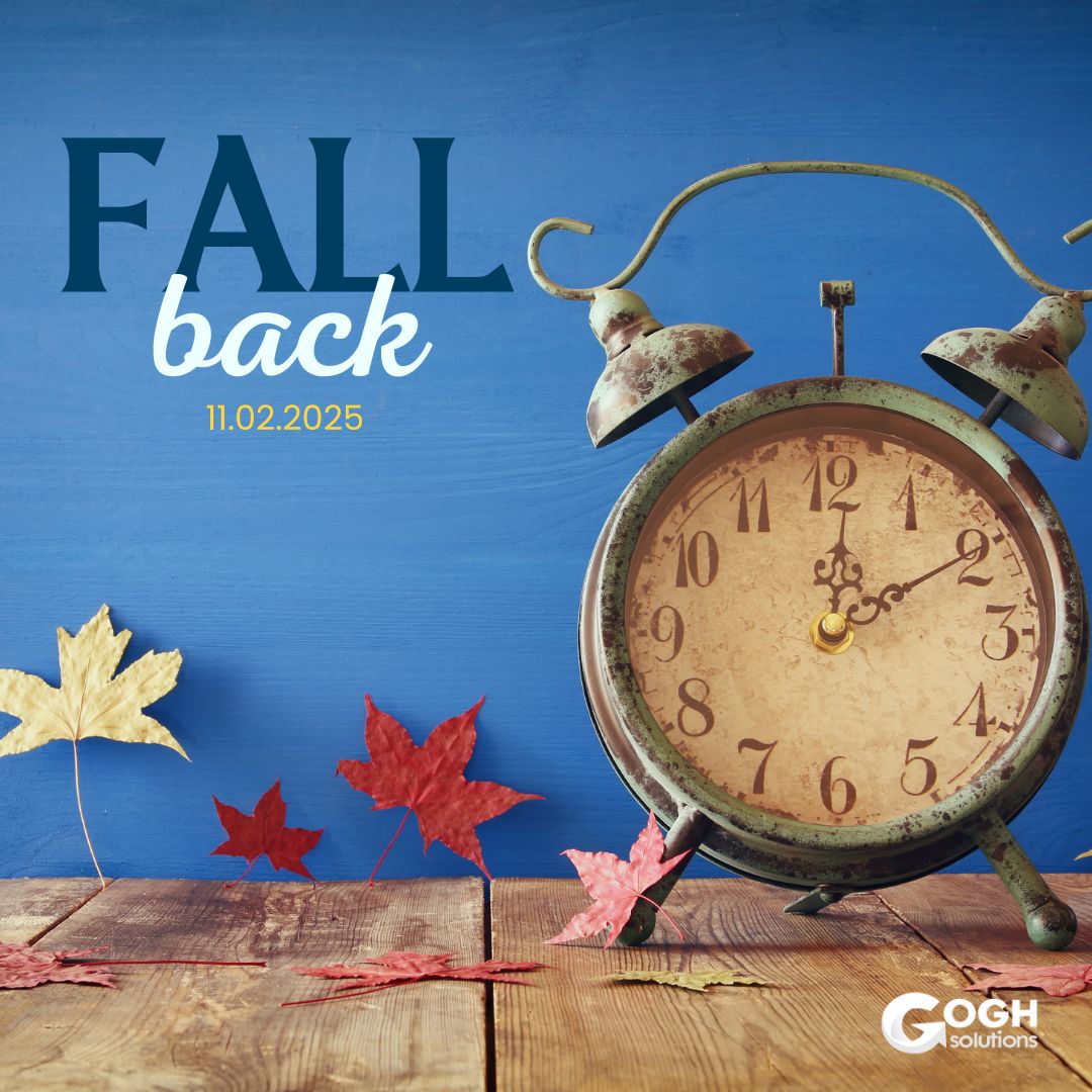 goghsolutions's tweet image. Daylight Saving Time is coming to an end—don’t forget to set your clocks back one hour! As we shift into shorter days and longer nights, it’s a great reminder to reset, recharge, and refocus for the season ahead. 

#FallBack #TimeChange #WinterReady #GoghBeyond
