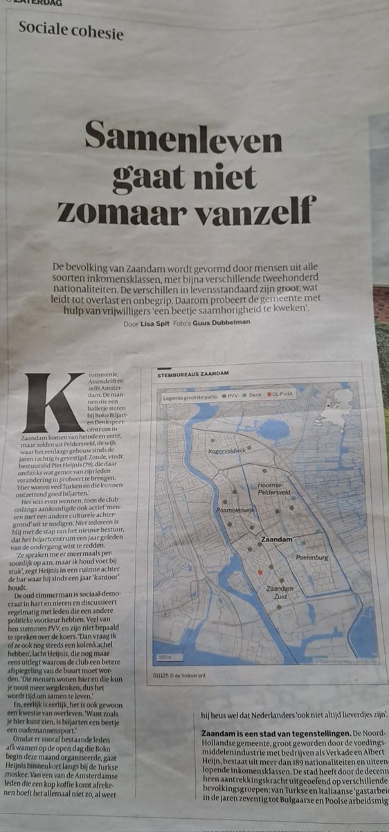 Goed artikel in de #Volkskrant over de maatschappelijke situatie in Zaandam. Stedelijke problematiek, overlast, de rol van arbeidsmigratie en hoe moeilijk mensen te bereiken zijn in wijken als Peldersveld. Met TK lid <a href="/songulmutluer/">Songul Mutluer</a> die zich voor deze buurt inzet. 
<a href="/volkskrant/">de Volkskrant</a>