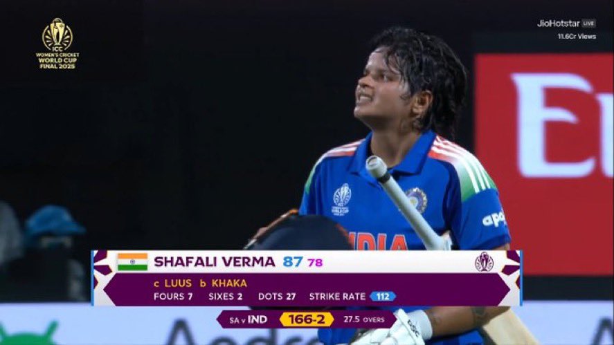 What a performance you have given, it is amazing.  #INDWvsSAW #IndianCricket #shafalivarma