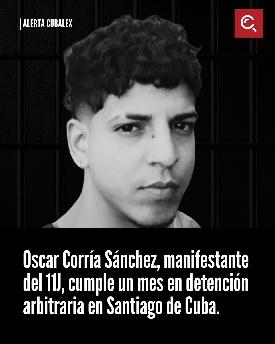 CubalexDDHH's tweet image. 🚨 #AlertaCubalex | Actualización sobre Oscar Corría Sánchez

📌 Según información enviada a nuestro equipo de Cubalex, el jueves 30 de octubre familiares acudieron a la unidad policial de Contramaestre, donde Oscar permanece recluido, pero no les permitieron verlo ni entregarle…