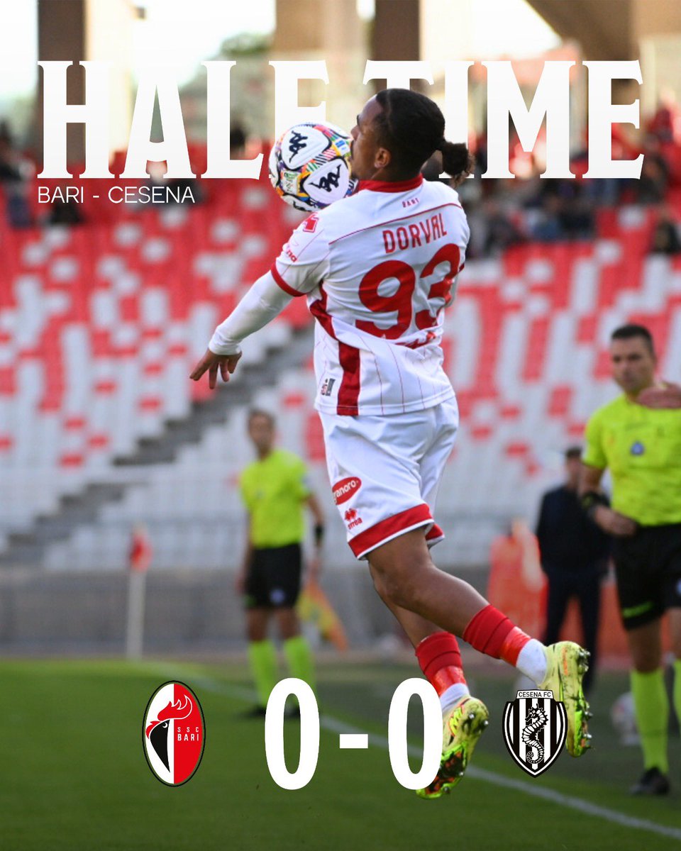 sscalciobari's tweet photo. ⚪🔴🐔 #BARCES HT 0-0
•
#sscbari #serieBKT https://t.co/UfU9ihFKmJ