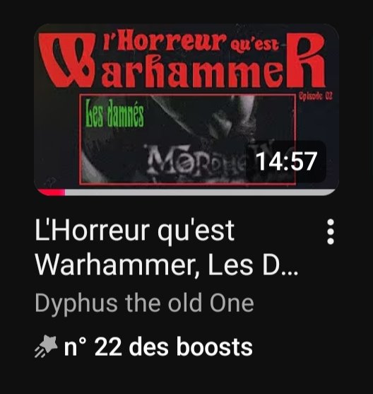 DyphusTheOldOne's tweet photo. L'épisode 2 de L'Horreur qu'est Warhammer est actuellement top 22 fr sur #YouTube 

Si vous voulez voir une vidéo qui parle de Mordheim arriver dans le top 10, n'hésitez pas à la booster! 

https://t.co/X5vMGZK58Y https://t.co/PedrVQjVKN