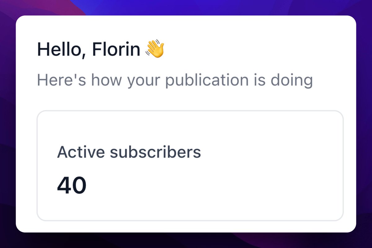 Nova meta alcançada: 40 inscritos na newsletter! 🥳
A primeira edição será publicada na quarta-feira.
Seja o primeiro