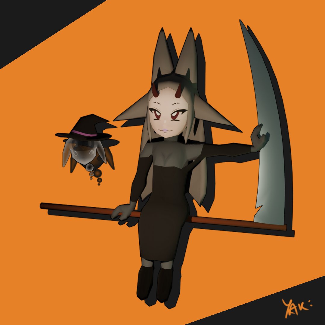 YakiCL_'s tweet photo. Got inspired by the latest Rikku art! They look like a fun duo right?

#RikkuGaki #lowpoly #b3d https://t.co/j43wPYvGOx