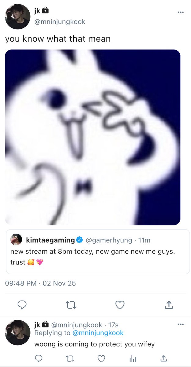 v_iennnetz_i's tweet image. #taekookau where

kim tae is a famous “faceless” game streamer for his atrocious gameplay, somehow always got himself in situations no one ever thinks about.

and there is jungkook, a known gamer on twitch, who is completely whipped for the no-skill just pretty voice streamer.