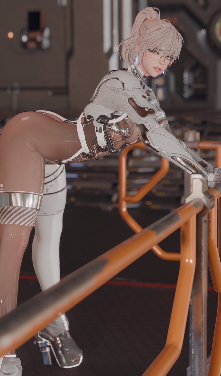 This rendering is an image of a typical sci-fi warehouse. There is no female figure in this image. Please believe me. 🙏