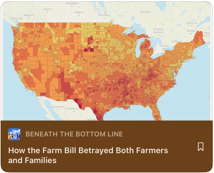 SueUvino's tweet image. ICYMI #SNAP #FoodSecurity #datastory #TrumpTariffs #shutdown #FarmerStory #FarmersProtest 

🔗 suzannegulick.substack.com/p/how-the-farm…