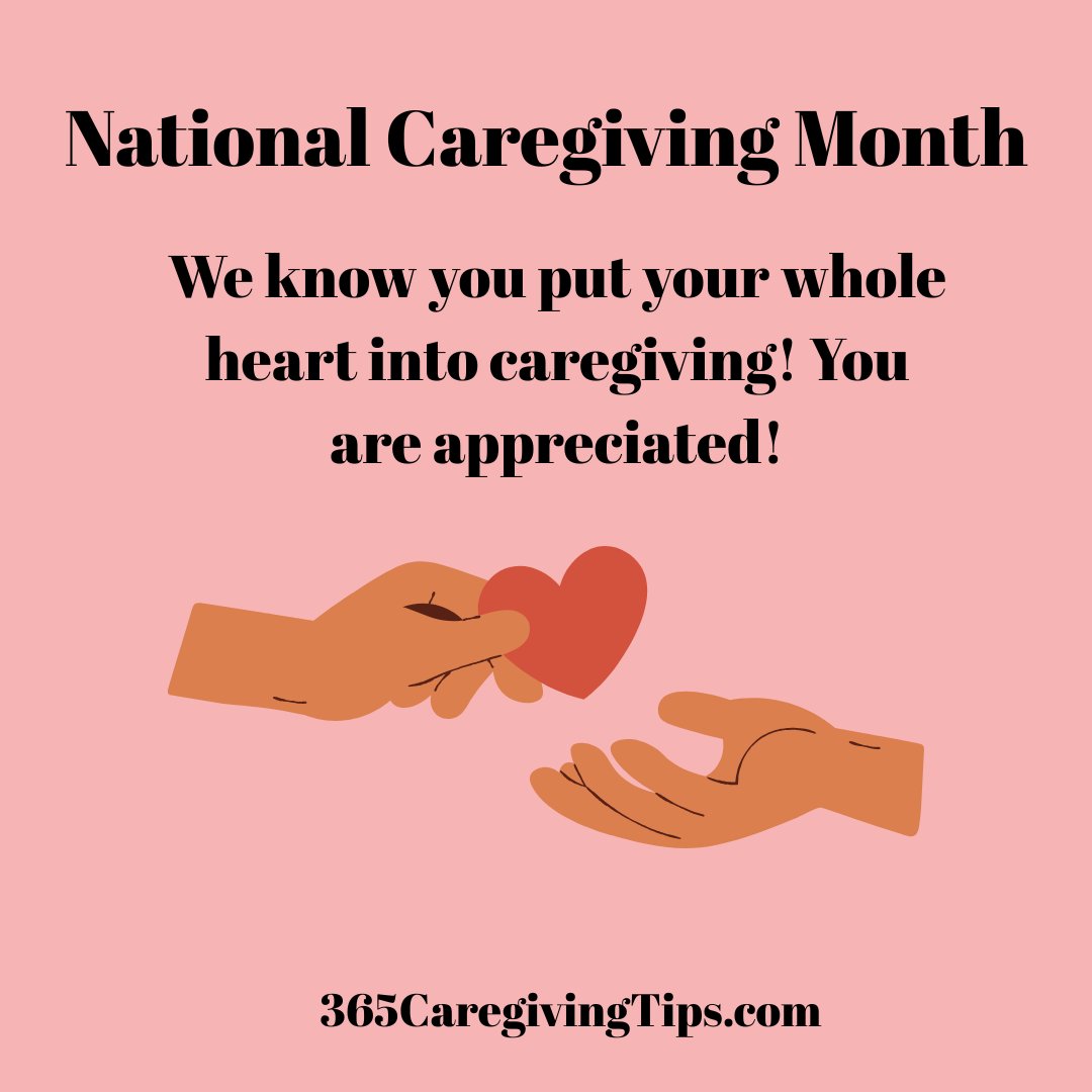 365CareTips's tweet photo. As caregivers ourselves we know how much you do and how little time you have for yourself. It's okay to pat yourself on the back and to let others appreciate you! #nationalcaregivingmonth https://t.co/4NxNf1H0Ia