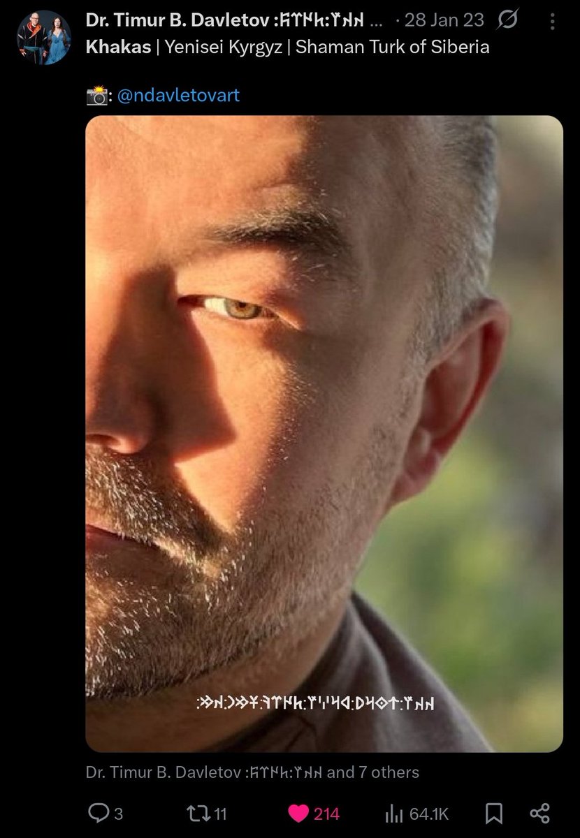 Khakas | Yenisei Kyrgyz | Shaman Turk of Siberia
📸: <a href="/ndavletovart/">Dr. Nükhet Okutan Davletov</a>
↘️
x.com/aronberk/statu…