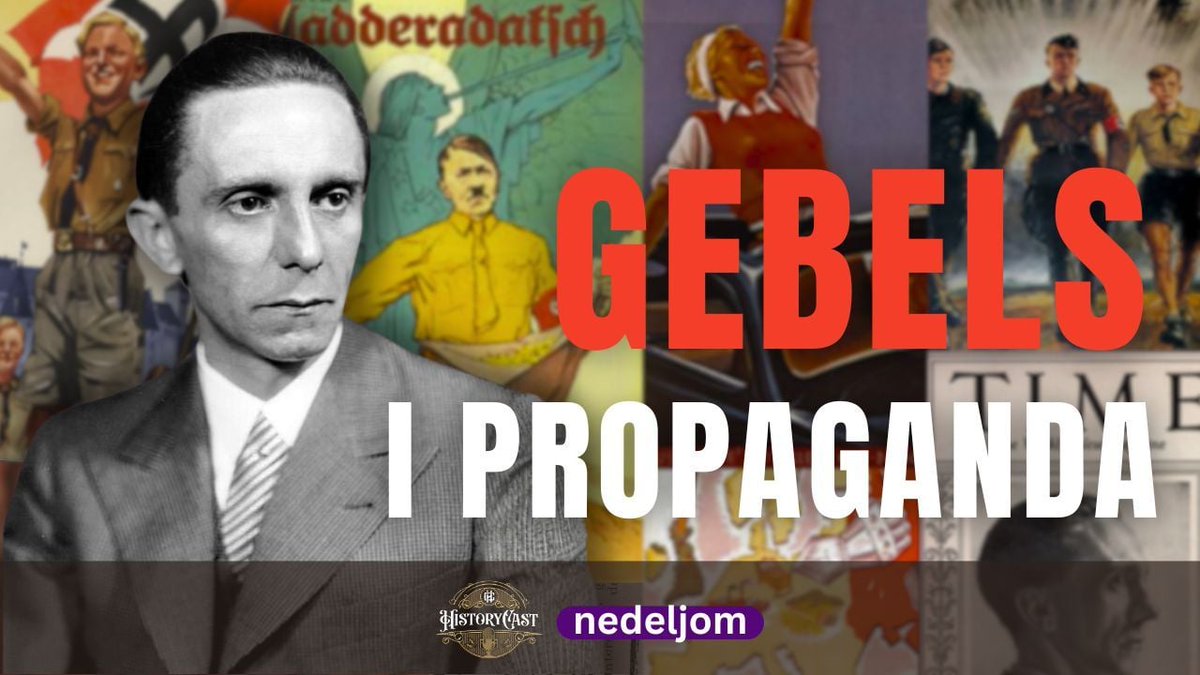 HistoryCast_rs's tweet image. Propaganda u Trećem rajhu nije bila prateći program, bila je režim. U njegovom središtu, Jozef Gebels. Govorimo o moći (zlo)upotrebe masmedija i propagandi u službi zla  ➡️ bit.ly/Gebels
