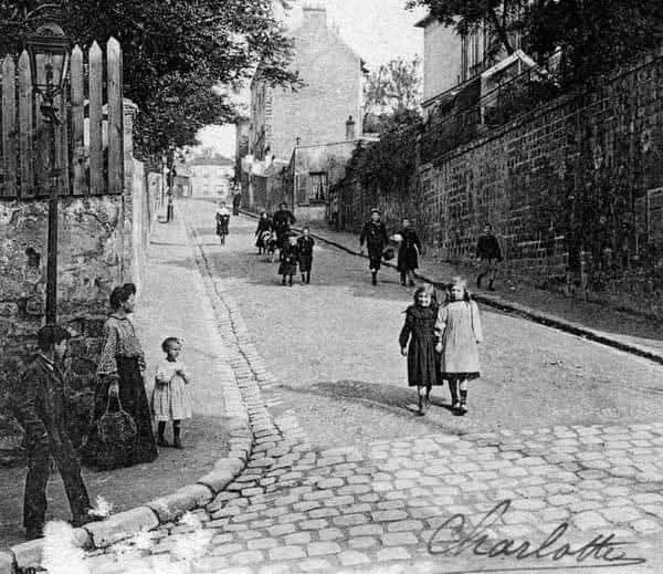 Rue Norvins, Montmartre. 
Années 1900. Paris 18e