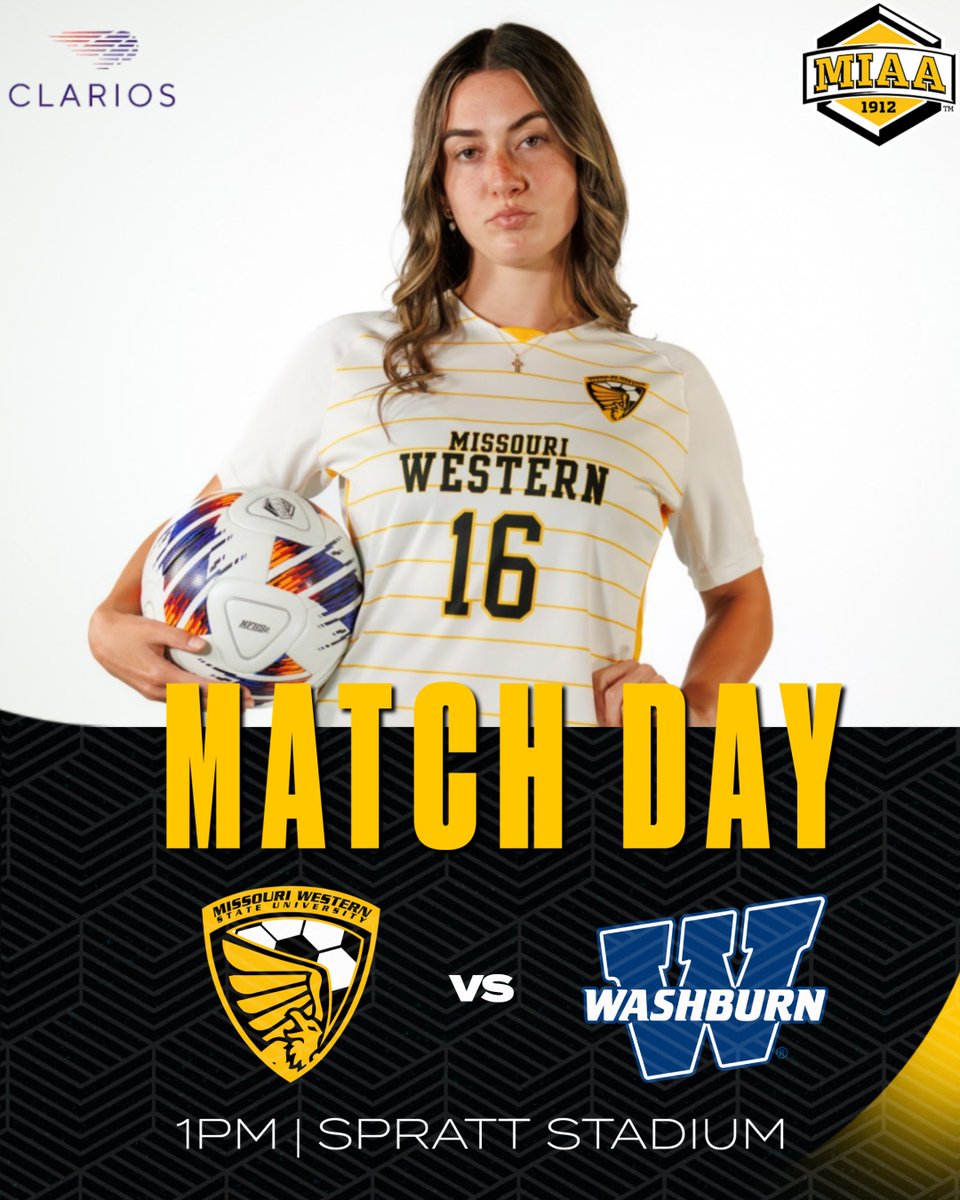 Match Day! ⚽️

Closing out the home regular season slate at Spratt for St. Joseph Appreciation Day!

⏰ 1PM
🆚#19 Washburn 
🏟️ Spratt Stadium
📻 bit.ly/49hgGxt
📺 bit.ly/4nFjY0X
📊 bit.ly/4nKVbZu

#BlackisGold🔔| #FightOn50