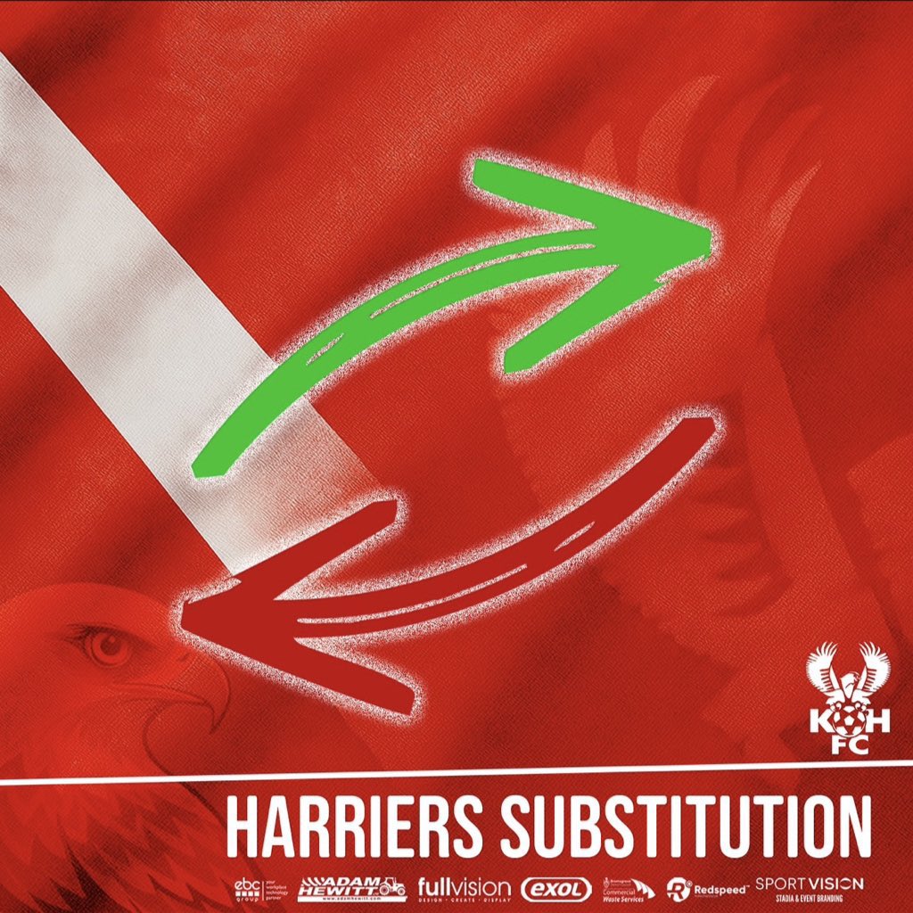 62’ | Our final changes of the game. 
ON: Turvey, Harris and Wright
OFF: Evans, Grady and Pugh

🦅1-3🟡 #Harriers