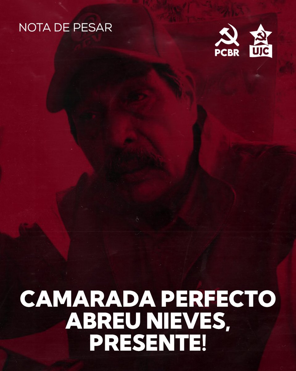 O Partido Comunista Brasileiro Revolucionário (PCBR) vem a público se dirigir diretamente à militância e ao Comitê Central do Partido Comunista da Venezuela (PCV), bem como à família do camarada Perfecto Abreu Nieves, para expressar nosso pesar e solidariedade pelo falecimento +