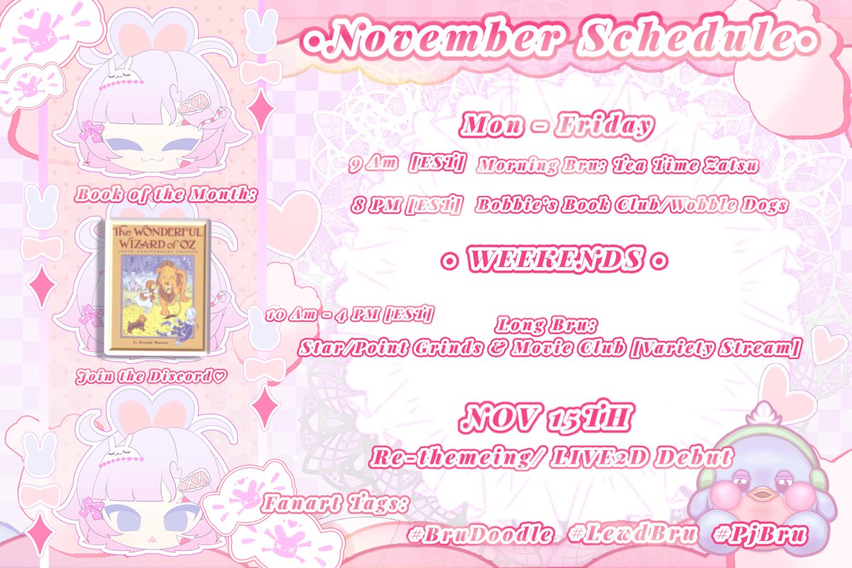 ProjectBrutus0's tweet image. 🧸SCHEDULE/ EVENTS🛸🦴🧸
•
Nov. 15th:  Re-Debut/ Re-theme Begins + LIVE2D &amp;amp; More..🫀✨️  
🎨Art Tags: #Brudoodle #Lewdbru #PjBru
🛍 Merch/Commission Me [DM]: linktr.ee/gyarumonstr
📹Youtube:
youtube.com/GyaruMonstr
🏥Discord:discord.gg/exvT3WCrAB