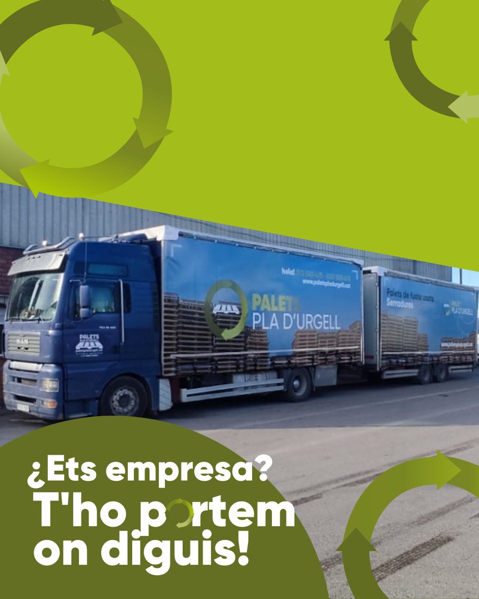 Siguis on siguis, t’ho portem allà on calgui 🚛 A Palets Pla d’Urgell ens encarreguem del transport perquè tu només t’hagis de preocupar del teu negoci.

#paletsplaurgell #palets #logística #serveideentrega #transportempresarial #paletsendisponibilitat #ivarsdurgell
