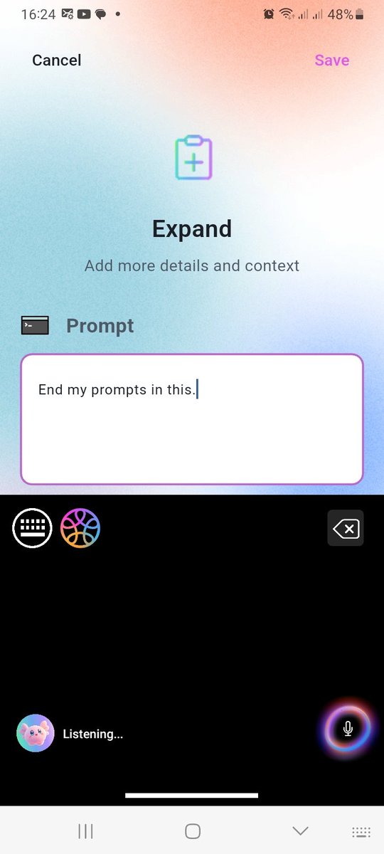 I tested out the <a href="/pinai_io/">PIN AI</a> app for voice to text prompt, cool feature 😎 
<a href="/OpenAI/">OpenAI</a> #PinAi
