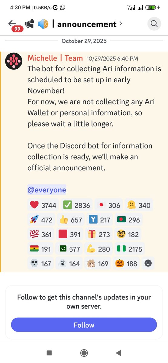 Make sure you have joined the arichain discord community.
discord.gg/arichain
#Arichain  #arichaingoods $ariwallet $ARI #Airdrops #patlama #BTC  #CREPE #wikicatcoin 
Follow, share and turn on notification 👍👍