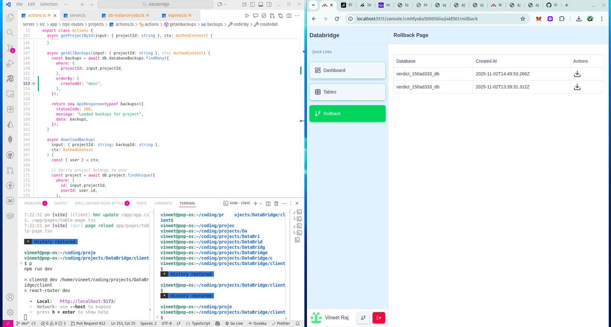 MrVineetRaj's tweet image. Day 20 of #TufWinterArc
DSA: Search Insert Pos | Floor/Ceil | First/Last Occurrence | Count (dupes) | Search in Rotated
💾 Project: Added automated DB backup runs every 7 days, compresses & uploads to Cloudinary (signed URL, auth only)
@takeUforward_
#DSA #fullstackwebdev