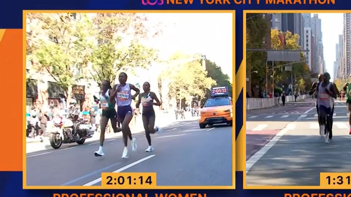 20 minutes left to the women's new Course Record of the #NYCM