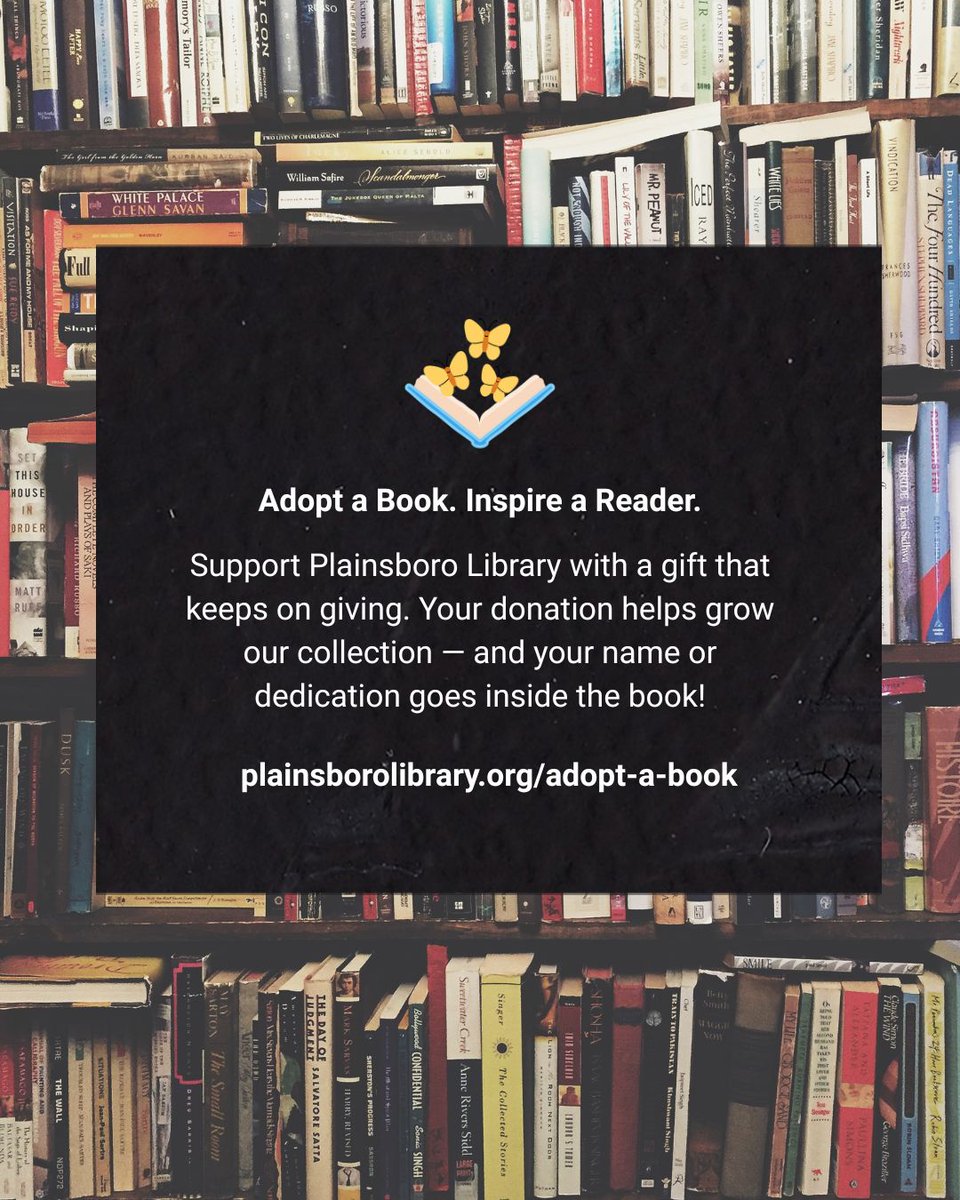 PlainsboroLib's tweet image. Fuel the love of reading—one adopt at a time. 🕮
From bookplates to shelf sponsorship, your donation supports literacy and community.
Learn more &amp;amp; adopt: plainsborolibrary.org/adopt‑a‑book
#AdoptABook #PPLSupport #NJLibraries