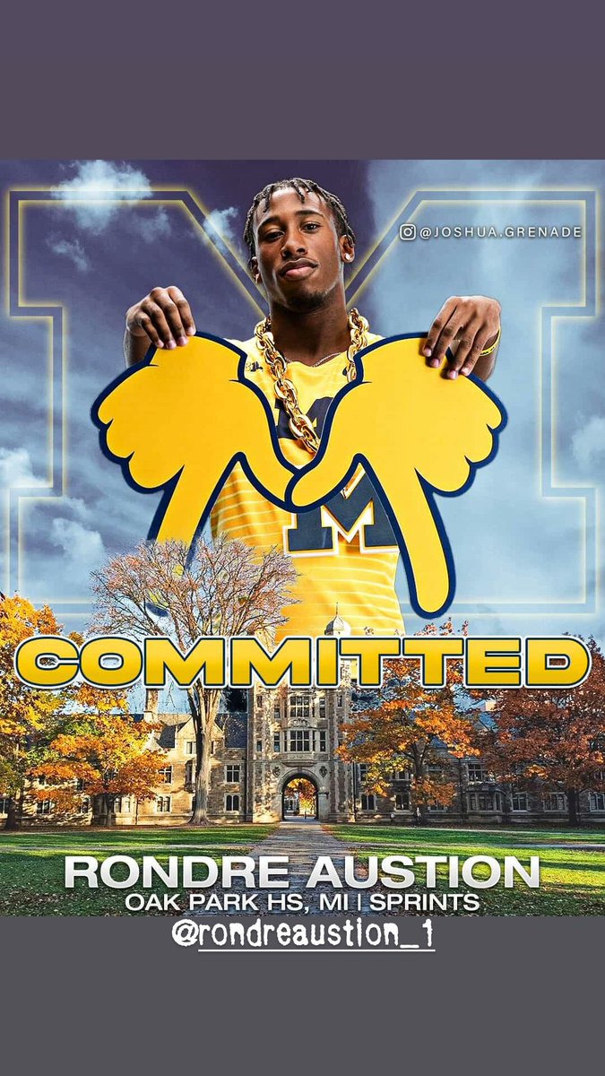 To God be the Glory, hard work pays off. @rondreaustion_1 is a Wolverine. So proud of you. #GoBeGreatOnPurpose #foryou #speed #michigan #goblue <a href="/alex_pallone/">Alex Pallone</a> <a href="/AllenTrieu/">Allen Trieu</a> <a href="/MIexposure/">Michigan Exposure</a> <a href="/PrepRedzoneMI/">Prep Redzone Michigan</a> <a href="/MichFBFrenzy/">Michigan Prep Frenzy</a> <a href="/TheDZone/">TheDZone</a>  @motorcitytc <a href="/statechampsmich/">STATE CHAMPS! Michigan</a> <a href="/BarstoolUofM/">Barstool UofM</a> <a href="/UofMfootballI/">UofMFootball Insider</a>