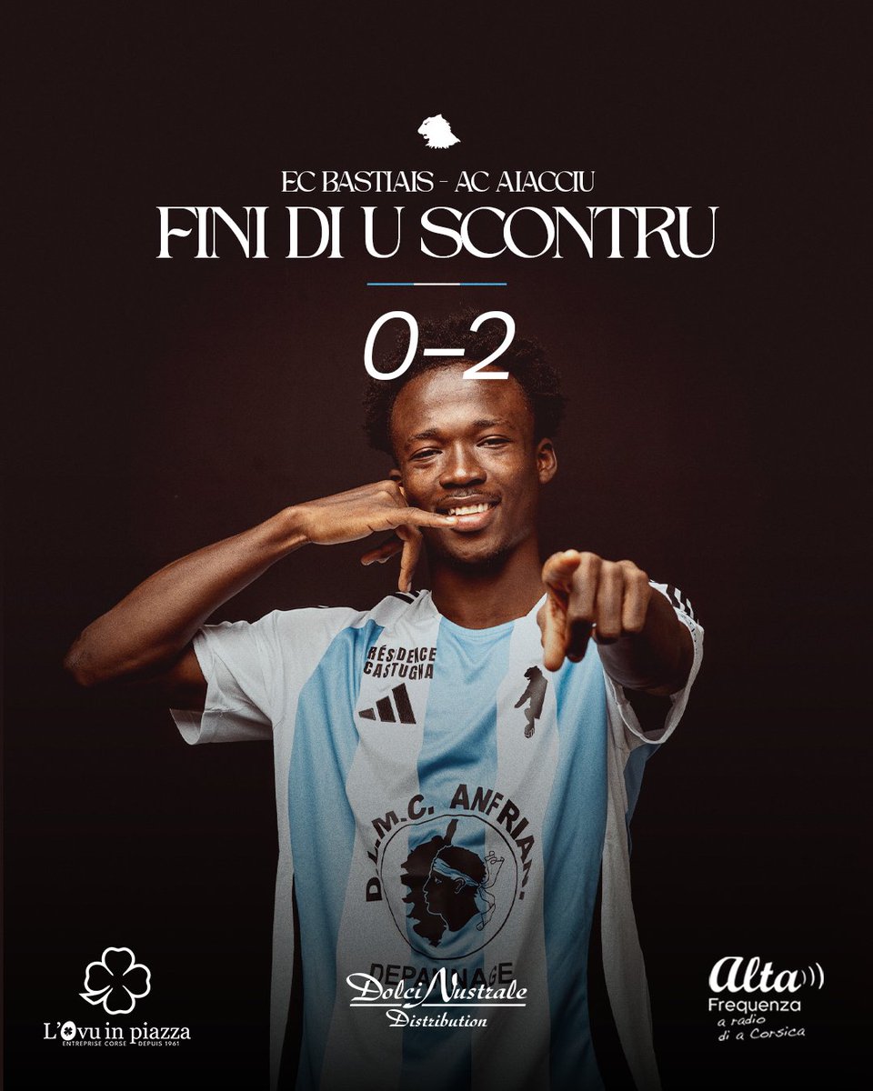 VIIIITORIA !

Nos Acéistes s'imposent à Bastia sur le score 2-0 après avoit maitrisé la deuxième période ❤️🤍

Forza Aiacciu !