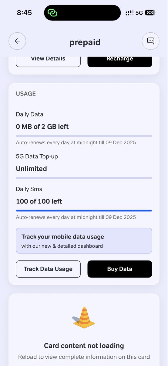 Sahil316Kumar's tweet photo. @airtelindia @Airtel_Presence whats the use of false marketing when you can’t provide unlimited 5g. I am having that pack my daily data got over and i am in 5g network still net is not working.. https://t.co/5QQ5sY18oH