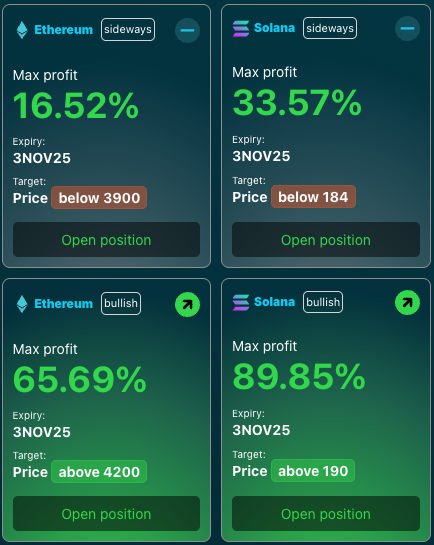 BitopexIO's tweet image. 🚀 The Future of Options Trading Is Here

Our newly designed Option Cards are now live — and they’re exclusive to Bitopex. No other platform offers a product like this.

Trade visually with powerful insight:
✅ Instantly see target price, expiry, and max profit.
✅ Choose your…