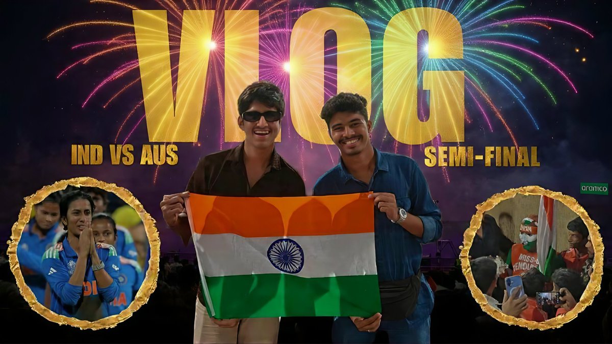 rishijadhav11_'s tweet photo. Check out my new vlog!! One of the best odi matches I have ever witnessed, #INDWvsAUSW #richaghosh  #SouthAfrica #CWC2025 #Cricket #WomensWorldCup2025 click the link below 👇 https://t.co/Yr4n2AliPF https://t.co/yP0G1ioEeY