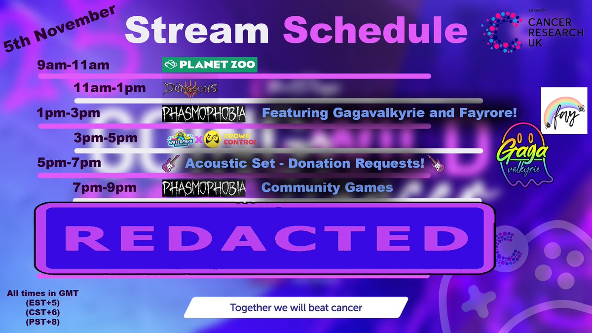 Wednesday (5th Nov) will see my annual charity stream for <a href="/CR_UK/">Cancer Research UK</a> - Going Wild Against Cancer 2025

To donate, the link is tiltify.com/@dheitiplays/g…

Repost, Share the link, Lets Get Wild Against Cancer  

Many many thanks in advance 💜
Dan

Together, we are beating Cancer.