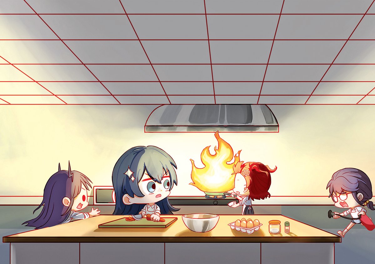 potatoapus's tweet image. Cooking class incident