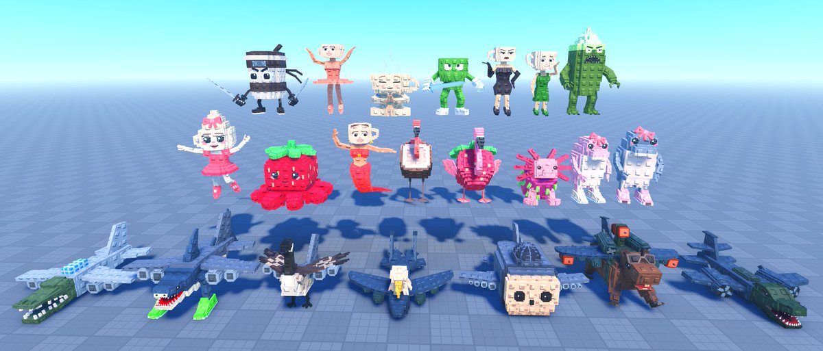 n0tauggie's tweet image. 3 categories of brainrots
&amp;gt; drinks
&amp;gt; kawaii
&amp;gt; planes

#robloxdev #3dmodeler #builder
