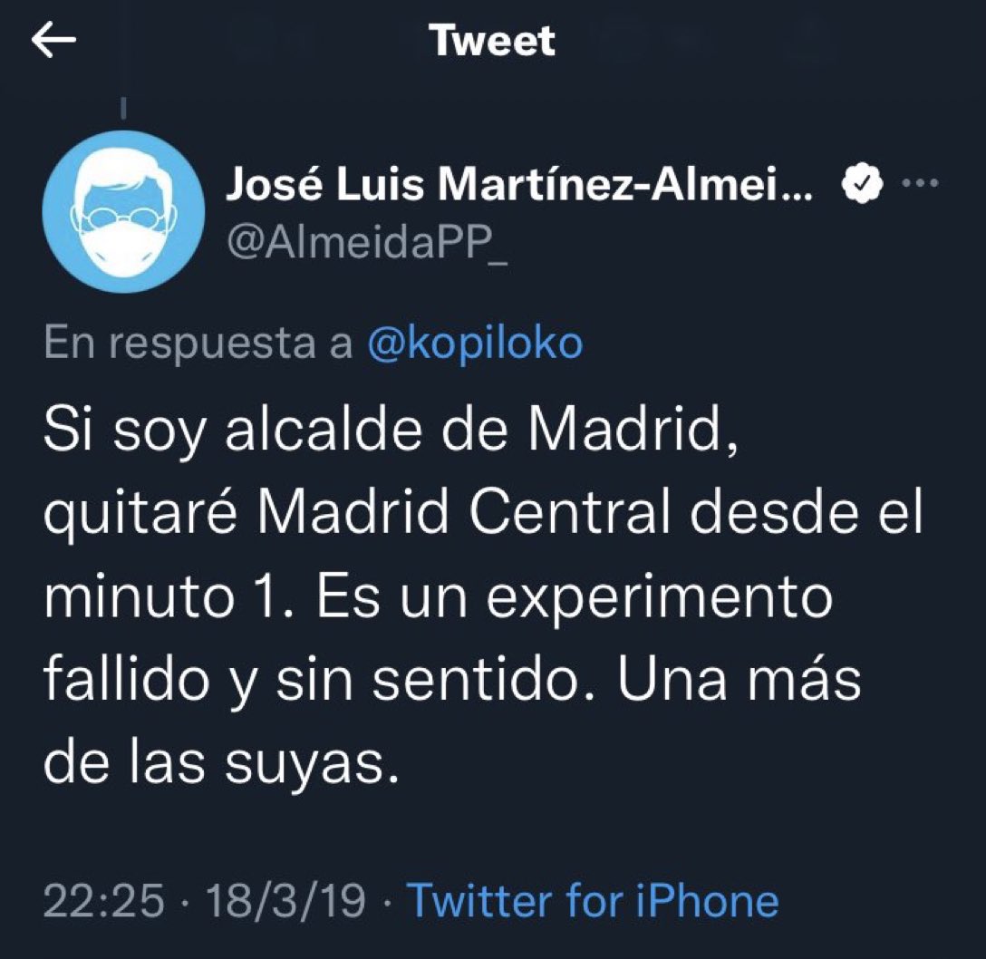 .<a href="/AlmeidaPP_/">José Luis Martínez-Almeida</a> el 1 de enero seguiré entrando con un coche sin etiqueta en Madrid pq estoy empadronado en Madrid. Sube esto daría igual, verdad? Pq mi alcalde me respalda. A qué  sí, mi cariñito bonito? ❤️. Verdad, mi mimito riquito? ❤️. Diles a todos que sí, cosa bonita!❤️