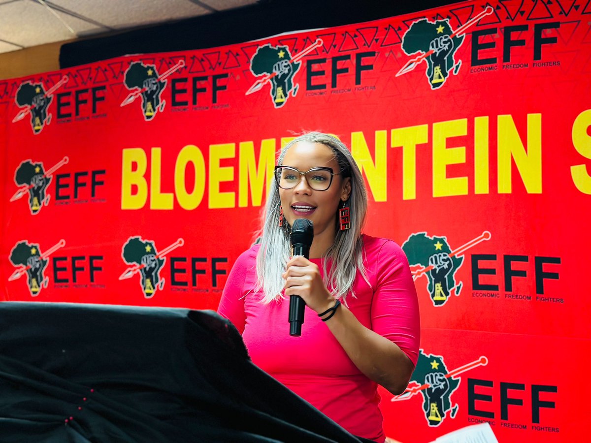 EFF_FreeState's tweet photo. ♦️IN PICTURES♦️

The Deputy Secretary General of the EFF, Commissar @LeighMathys delivering a political address at the 1st Bloemfontein Sub-Regional People's Assembly.

-Fighters let’s go back to our wards, do organisational work and ensure the EFF emerges victorious. The future of the EFF is in our hands.

#EFFSRPA