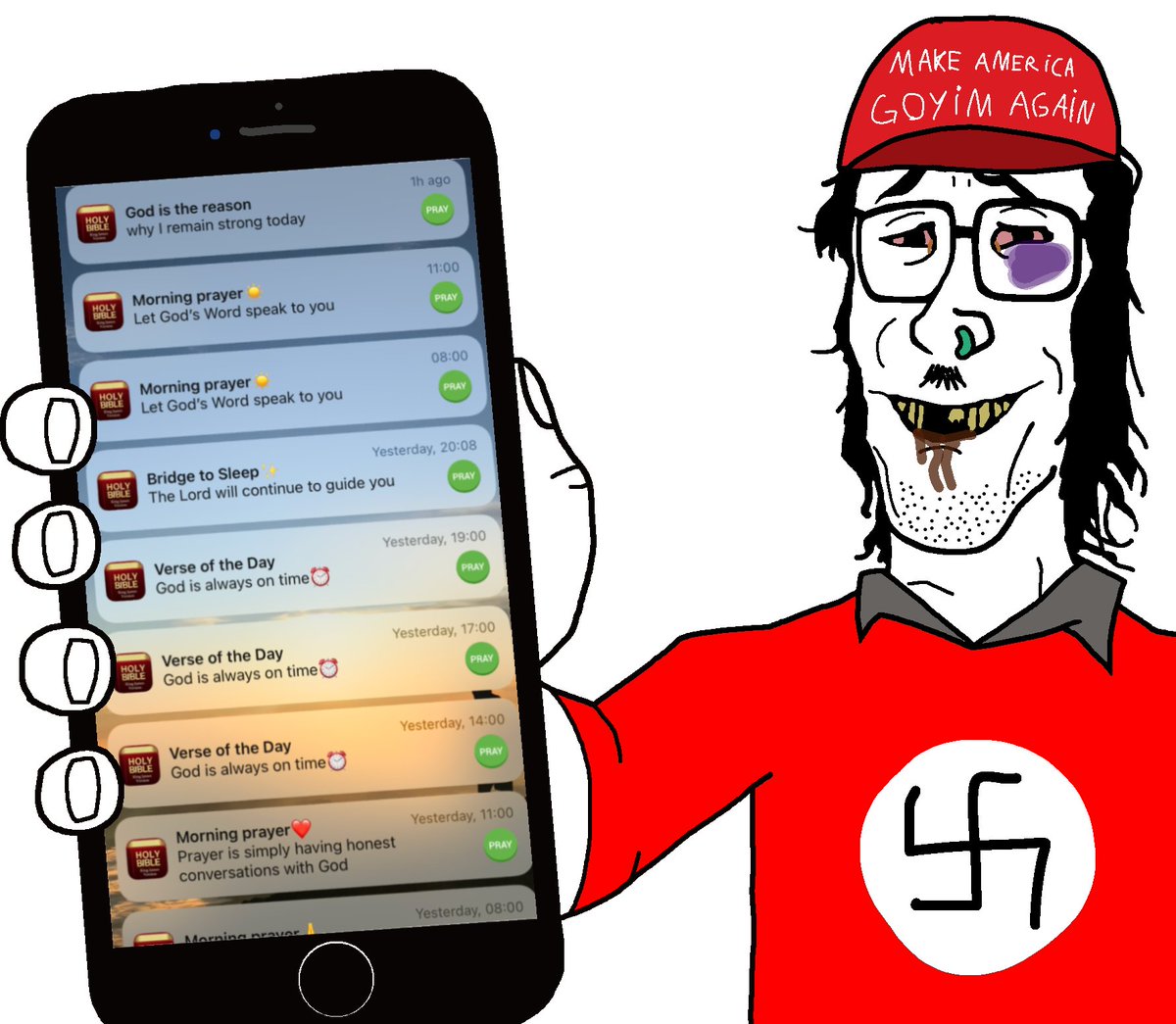 Average Cuckservative with ✝️ in their bio in 2025