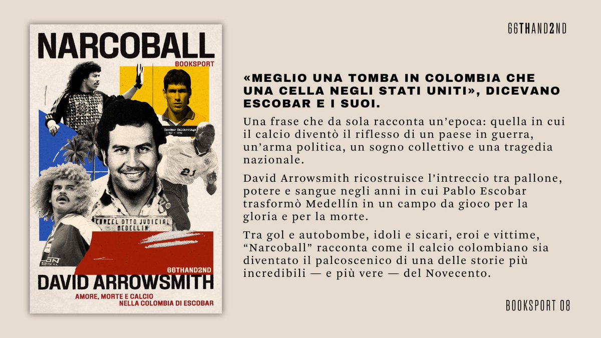 "Narcoball. Amore, morte e calcio nella Colombia di Escobar" di David Arrowsmith (trad. Massimiliano Bonatto) è in libreria 🇨🇴⚽️