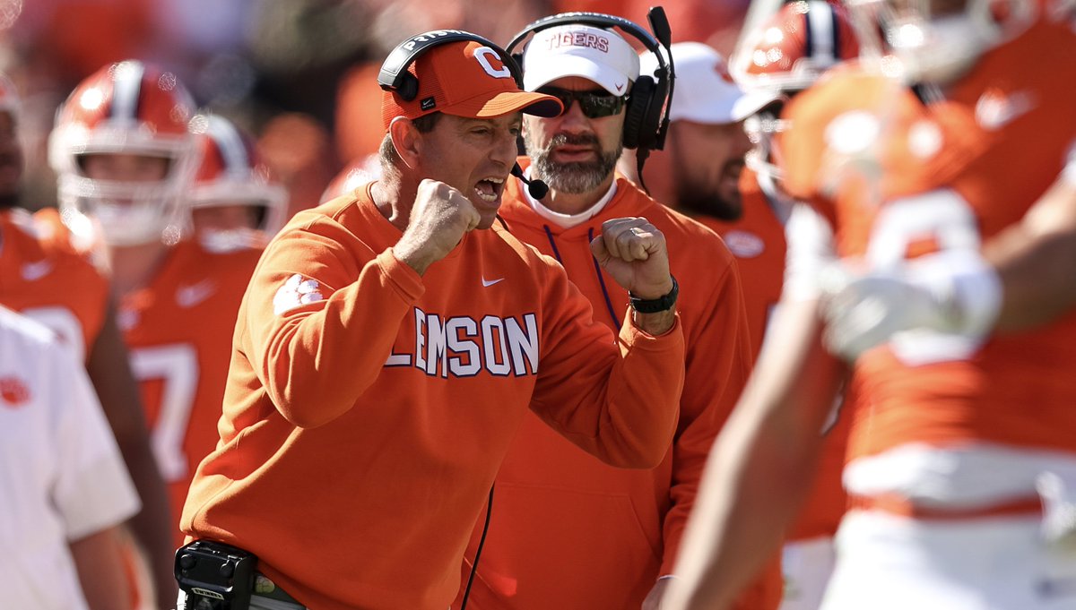 BCrawford247's tweet image. Dabo Swinney joked that maybe he'll get fired with Clemson AD Graham Neff in the room after Saturday's loss to Duke.

It was an arrogant move in front of his boss that might've been funny in the past, but falls flat when ineptitude continues to mount: cbssports.com/college-footba…