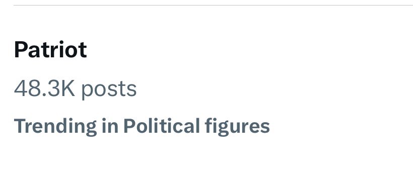 DeniseStaceyUSA's tweet image. I Checked What Was#Trending On @X

#TrendingNow🥁👇 

Patriot

#KeepHashtagging 

#Question

#QuestionEverything

#QuestionTime

#QuestionOfTheDay 

#XERS What Do You Consider A TRUE #PATRIOT⁉️⁉️⁉️⁉️

#Sunday

#SundayVibes

#SundayThoughts

#SundayMotivation