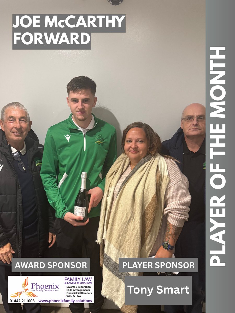 🏆 PLAYER OF THE MONTH 🏆

Congratulations to Joe McCarthy, who has been named Leverstock Green’s Player of the Month!

Superb performances throughout the month with the forward scoring virtual goals towards our season and causing defenders all sorts of problems 👏

#UpTheLevy