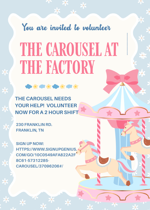 BPOE72's tweet photo. The Carousel at the Factory is a non-profit organization supporting our community.  They are short-staffed and need volunteers to keep it going. 
Sign up for a 2 hour shift - https://t.co/xtzaV0SIvk https://t.co/Wibh6Wjprt