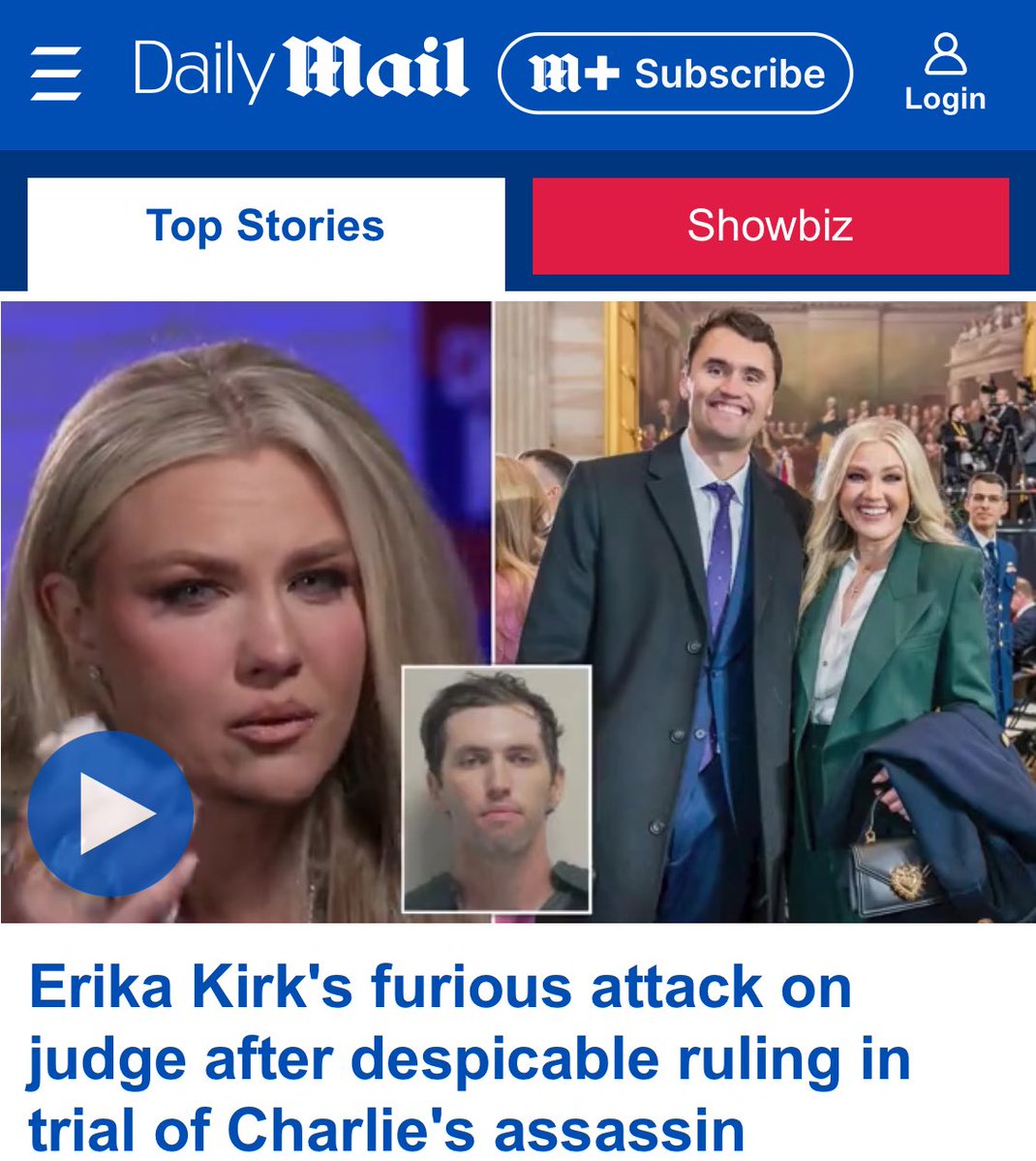 JackPosobiec's tweet image. This headline is atrocious @DailyMail
Erika didn’t attack the judge, she called for cameras in the courtroom for her husband’s murder trial
The judge has yet to rule on this. Fix yourselves