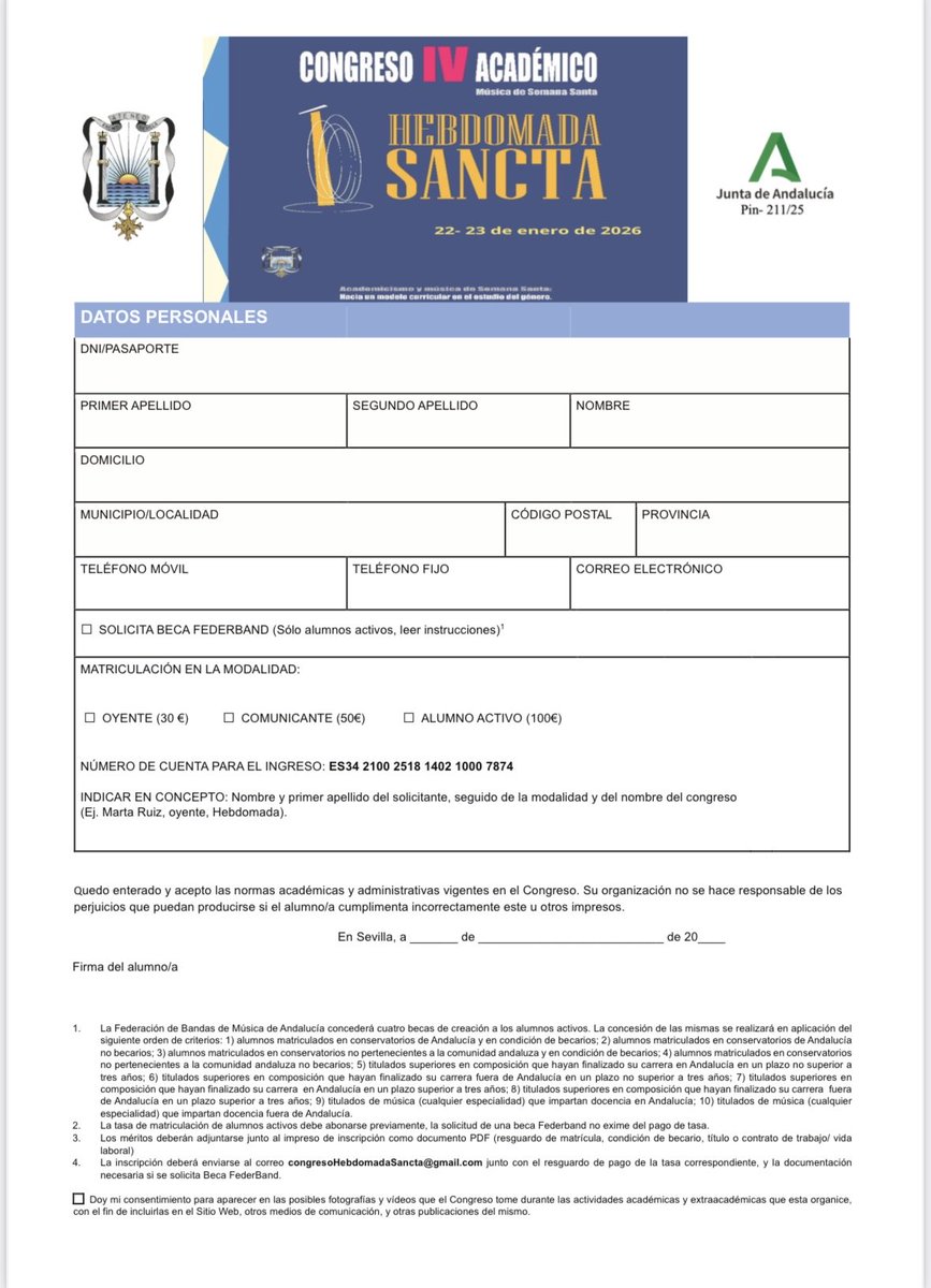 Seleccionados y formulario de inscripción para oyentes ya disponible. <a href="/HebdomadaSancta/">Hebdomada Sancta</a>