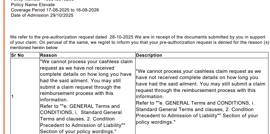 <a href="/ICICILombard/">ICICI Lombard GIC</a>  Repeatedly rejecting my cashless claim on vague grounds despite complete documentation.

Surgery postponed because of insurer delay!

<a href="/NIKHILLJHA/">Nikhil Jha</a> please look into such unfair practices.

#HealthInsurance #ICICILombard #ConsumerRights #IRDAI #indwvssaw #ICICI