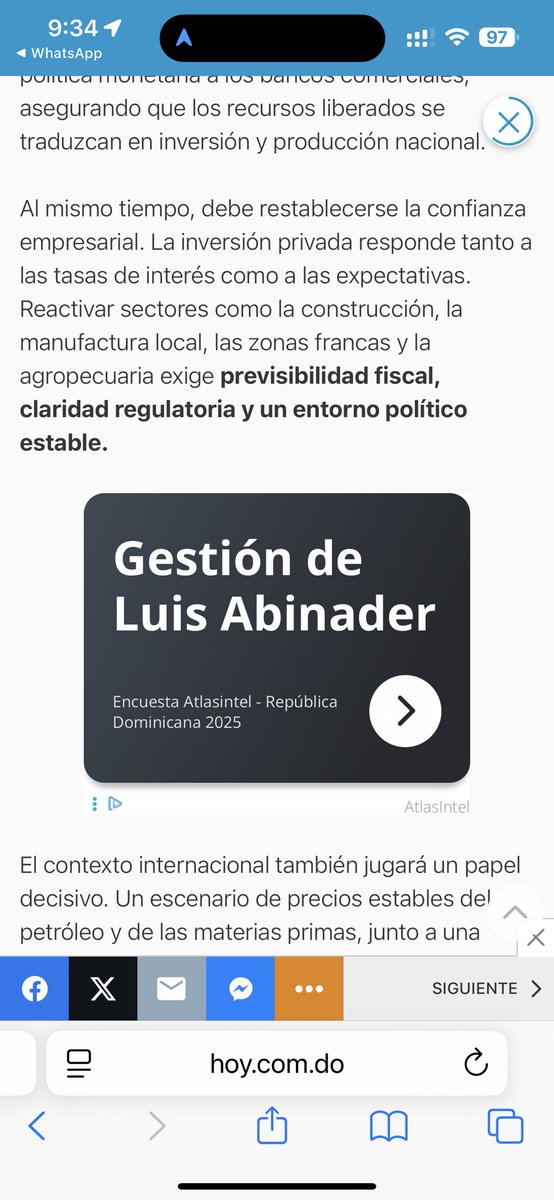 ZoraimaCuello's tweet image. Hoy, leyendo un artículo digital de @temomontas, me encontré con anuncios de dos institucionales (SISALRIL e INEFI) y tres de una encuesta sobre la “gestión de Abinader”.

No debería ser sorpresa, pues el aumento del gasto del Estado en publicidad es cada vez es mayor (según…
